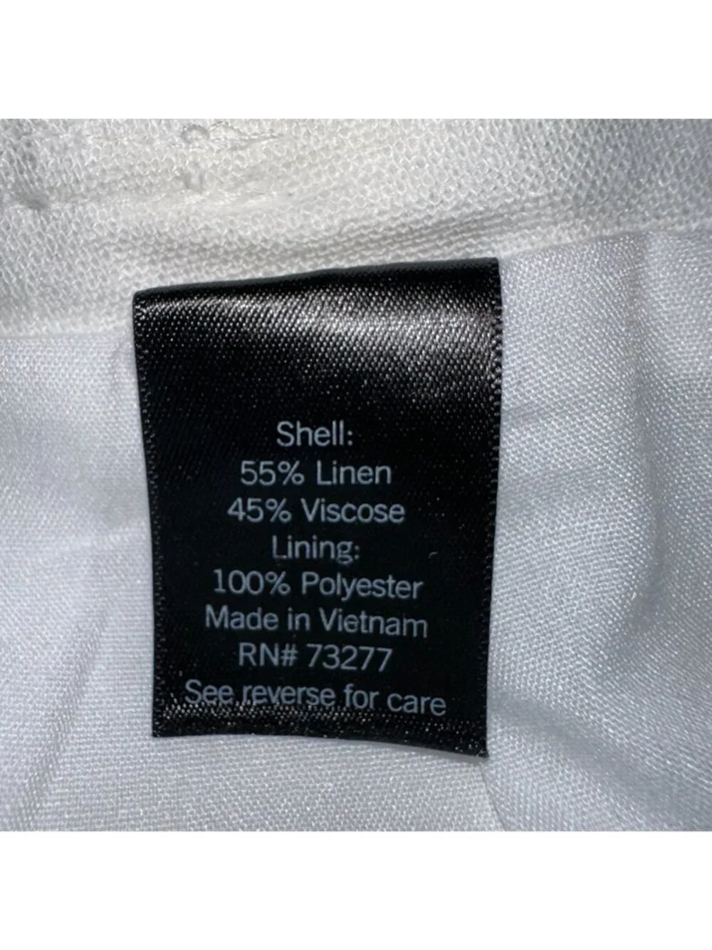 NWT Simply Vera Vera Wang Womens White Linen Blend Belted Mid-Rise Shorts Size 6